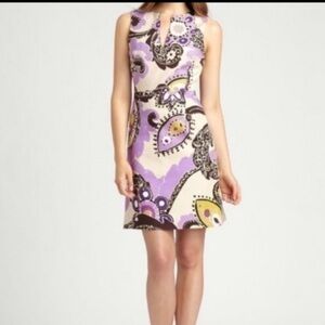 Kate Spade Kieran Dress Hydrangea Moroccan V Neck Side Zip Sleeveless Dress 4